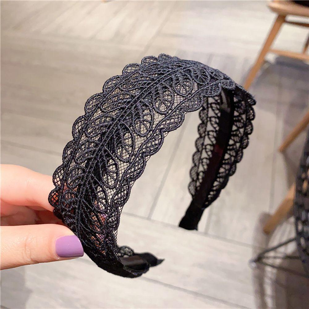 Design Resin Lace Leaves Headband Korean Style Hair Wear Women Hair Accessories Wide Side Hairband