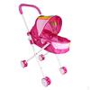 Cute Foldable Doll Stroller With Hood Pink Baby Trolley Walker Pushchair Simulation Furniture