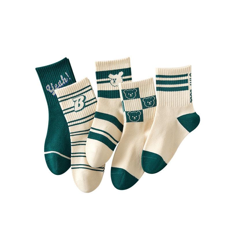 5 Pairs New Solid Color Baby Boys Girls Knee High Long Socks Winter School Uniform Socks Cotton Breathable Soft Kids Sock