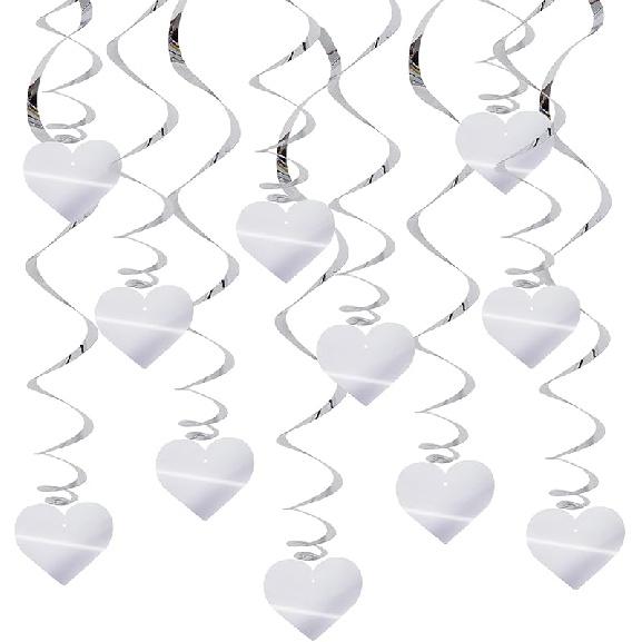 BEISHIDA Silver Star Hanging Swirl Decorations,Hanging Silver Party Supplies for Graduation Wedding Baby Shower Decorations, Pack of 15