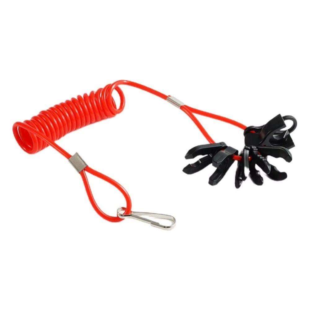 Stretchable Boat Safety Lanyard Kill Switch Red Surfing Spring Rope Boat