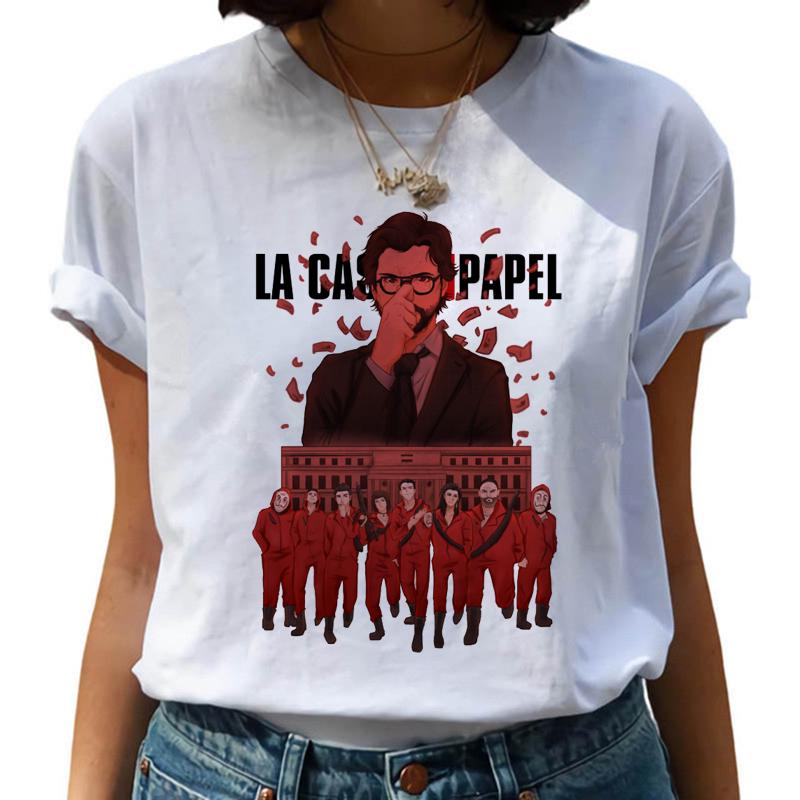 Money Heist Harajuku T Shirts Women La Casa De Papel Hip Hop T Shirts Fashion