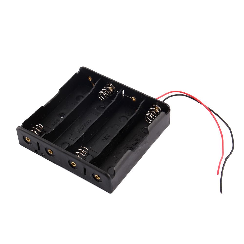 Plastic Battery Holder Storage Box Case For 18650 Rechargeable With Wire Lead
