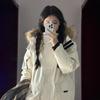 Women's Winter Workwear Down Jacket with Large Fur Collar - Petite, Thickened Cotton Padded Parka 2025.
