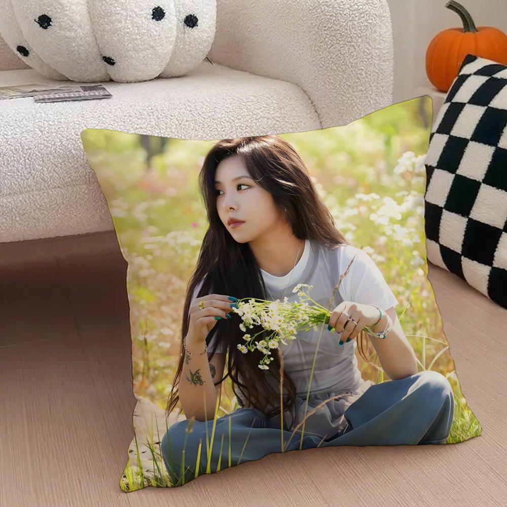 singer soulful WWheein JJung WWheein Cushion Cover Throw Pillow Cover Hidden Button Durable Polyester Chair Cushion