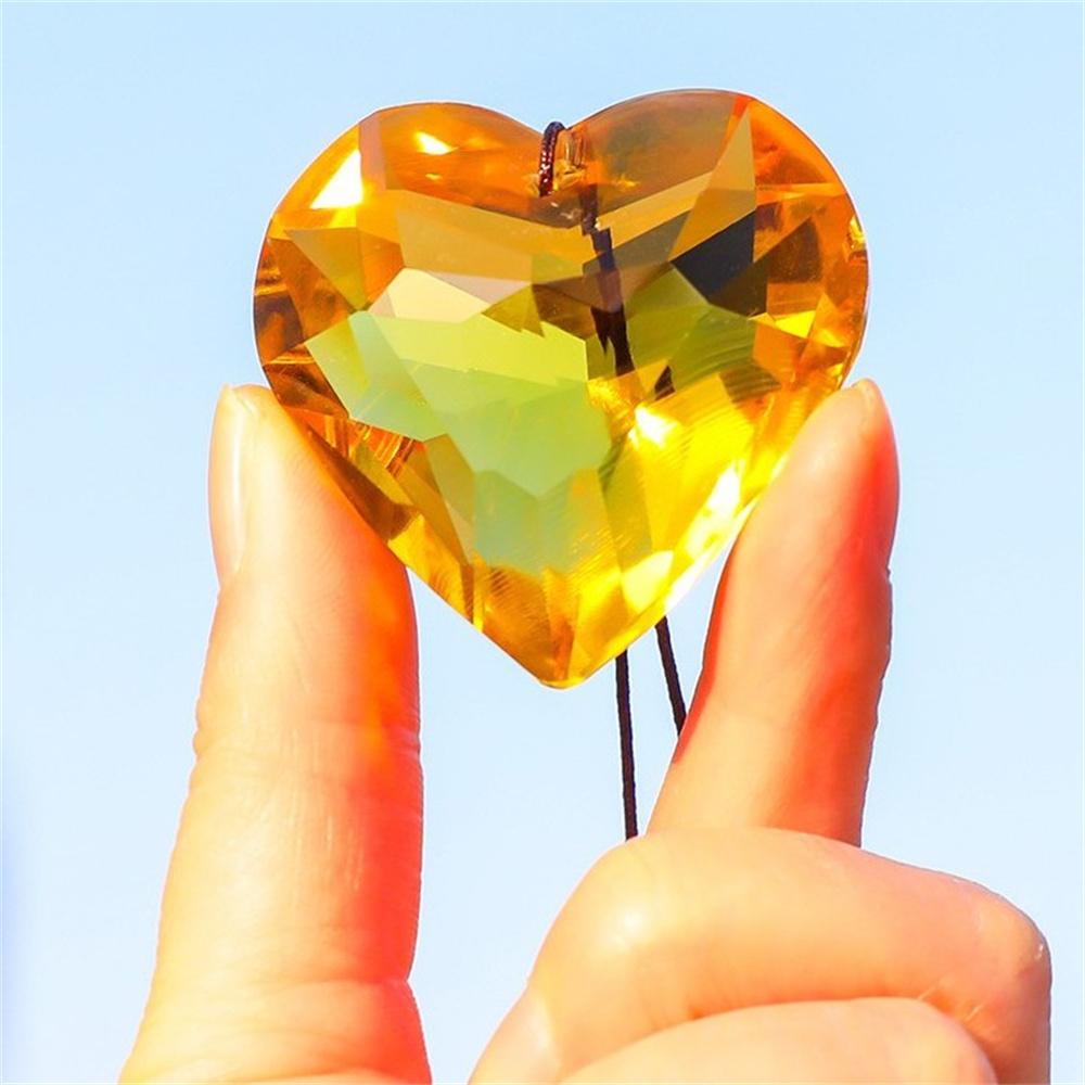 45mm Hanging Heart Suncatcher Prism Pendant Crafts for Home Office Garden Decoration Rainbow Maker Window Pendant 2025 Xmas Gift