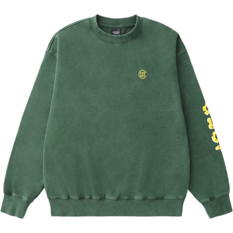 CLOT By CLOT Sweatshirts Unisex Washed Green Crew Neck Moderate CTSS24F31078