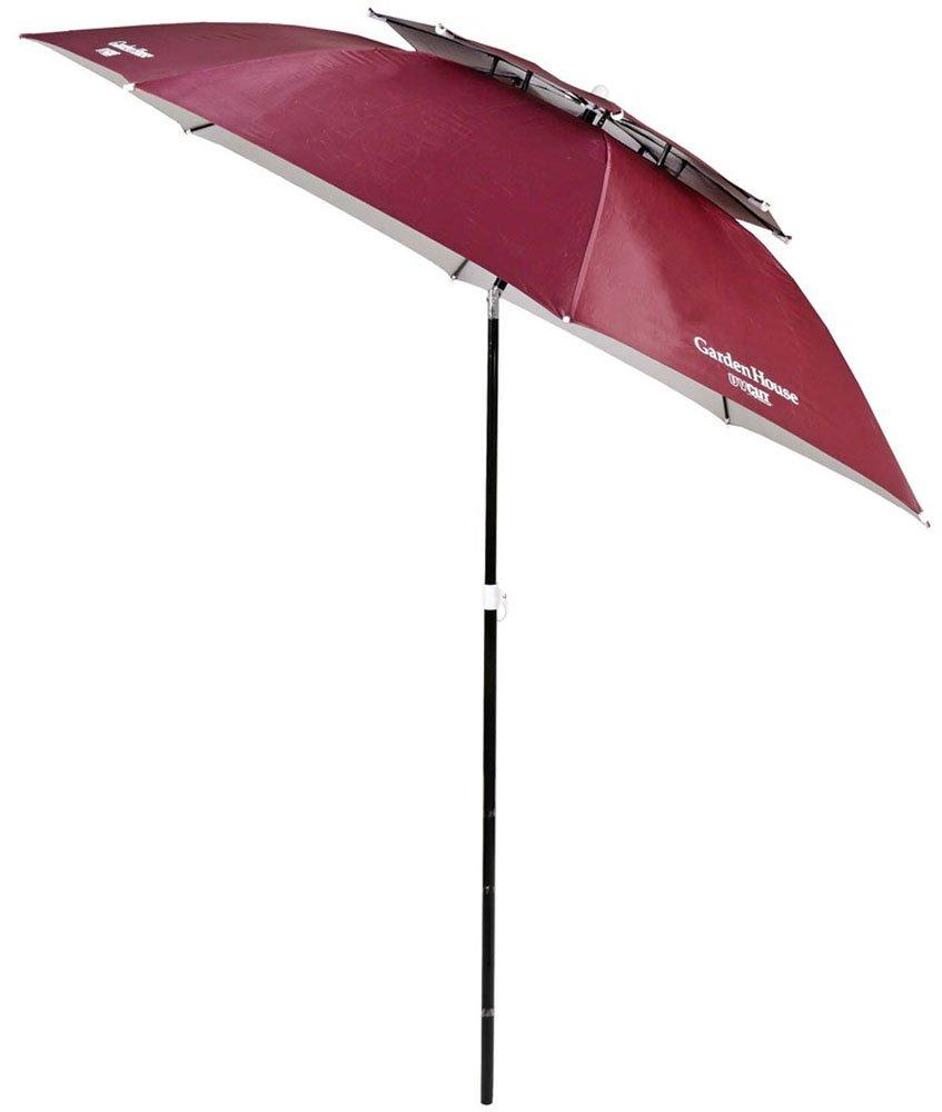 Captain Stag (CAPTAIN STAG) Garden Parasol, UV Protection, Two-Tier Parasol, 200cm, Brown, UD-50