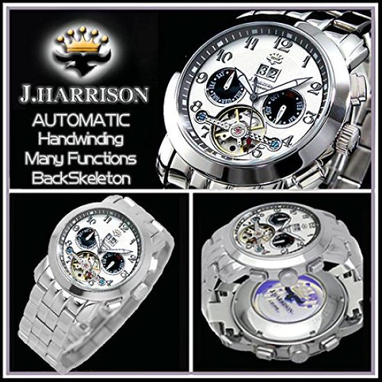 Механические Многофункциональные Большой Баланс Автоматические Ручные Черные [Джон Харрисон] J.Harison Часы, & Заводка, Циферблат, JH-008WB, Мужские [Импортные]