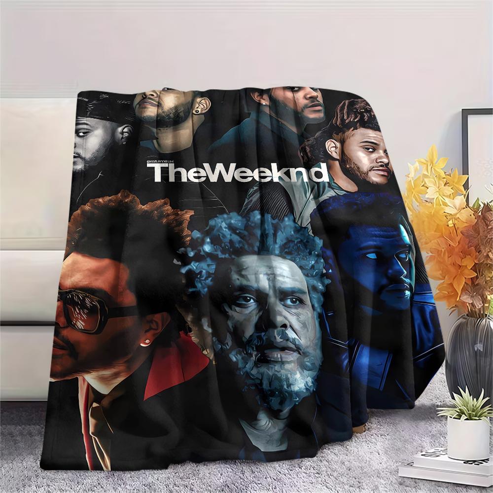 1 шт. Фланелевое одеяло с принтом The Weeknd, Высокое качество, Удобное для всех сезонов, Декор для дома, Тепло и уют, Идеально для рождественских подарков