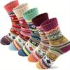 Women's Winter Socks Wool Socks Soft Warm Casual Socks Women's Socks Christmas Socks 5 Pairs