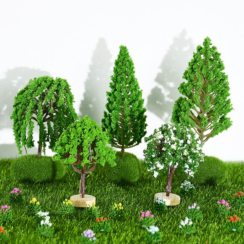 1PCS Mini Tree Model Fairy Garden Dollhouse Decorations Miniatures Micro Landscape Resin Crafts Figurine Home Garden Accessories