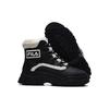 Fila Двухслойная замша из коровьей кожи, теплая, износостойкая, толстая подошва, плюшевые короткие зимние ботинки, женские ботинки, черные F12W144404FBK