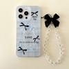 Bow Feathered Yarn Shell Suitable for Iphone16pro Mobile Phone Case Apple 15 Protective Case 14 13 12 Bracelet