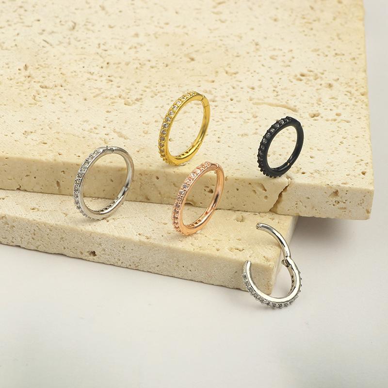 1 шт. кольцо в носу из нержавеющей стали со вставками из меди и бриллианта, кольцо в носу, бесшовное кольцо, многофункциональное кольцо, серьги, ювелирные изделия