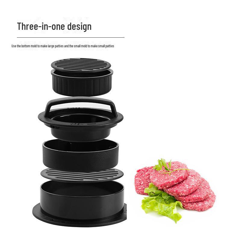 Круглый антипригарный пресс для гамбургеров: Ручной пластиковый кухонный инструмент