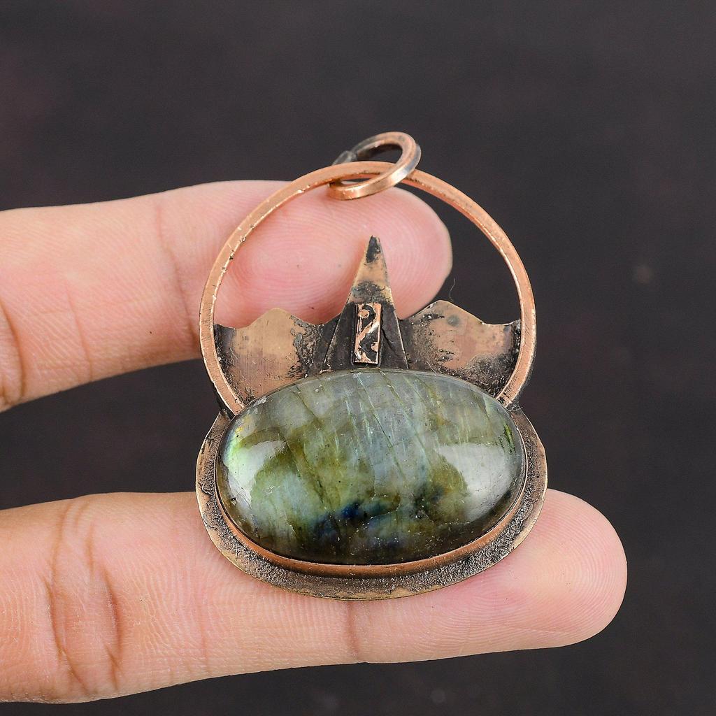 Лабрадорит Медный Кулон Подвески Ручной Работы Окисленная Медь Ювелирные Изделия Последний Дизайн Подвеска Подарок Для Мамы Лабрадорит Подлинные Ювелирные Изделия Из Драгоценных Камней