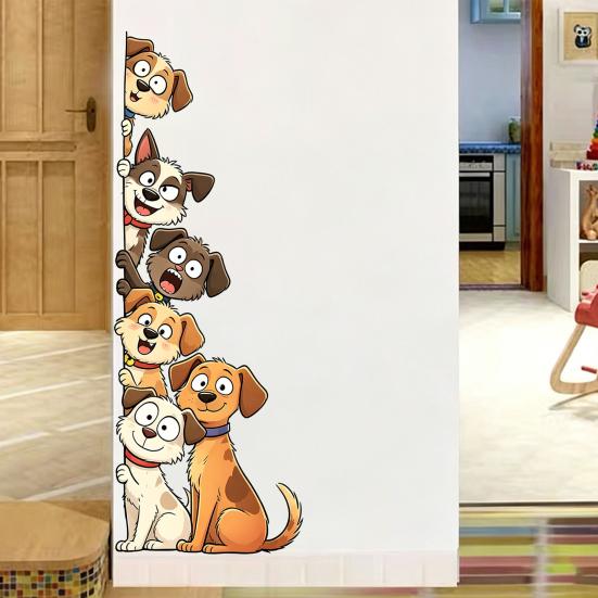 Durable Outdoor Window Decals Cute Cartoon Cats/Dogs Wall Stickers, Waterproof PVC Decals, Peel And Bathroom Glass Stickers Stick