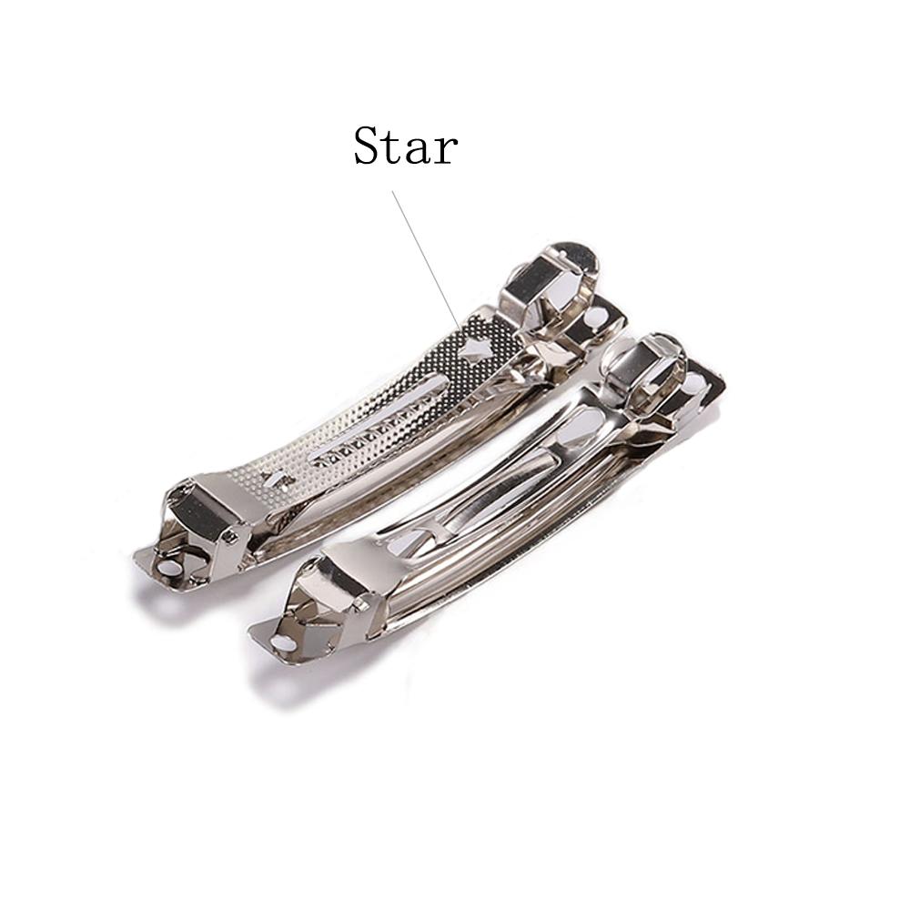 10pcs French Barrette Style Spring Hair Clips Automatic Clip Blank Width Setting Rhodium Bow Hairpin Supplies For Jewelry Making