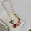 Винтажные панк-украшения с красочными подвесками в виде бабочек и божьих коровок для женщин, ожерелье ручной работы, цепочка для шеи регулируемой длины