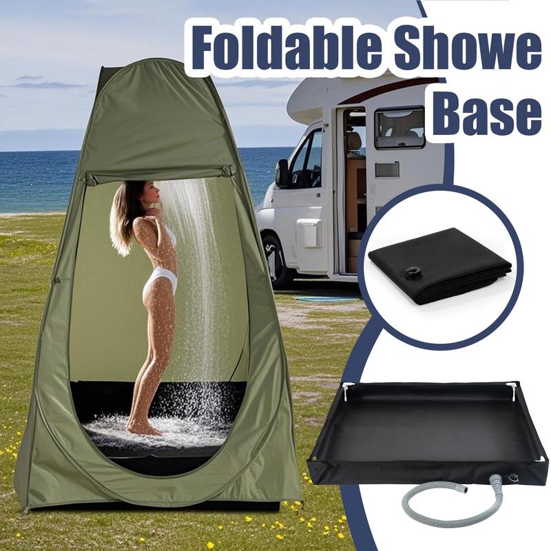 Portable Shower Pan for Camping Travel Foldable Bathing Base with Drain Pet Kids Outdoor Tent RV Camping Awning Shower Tray