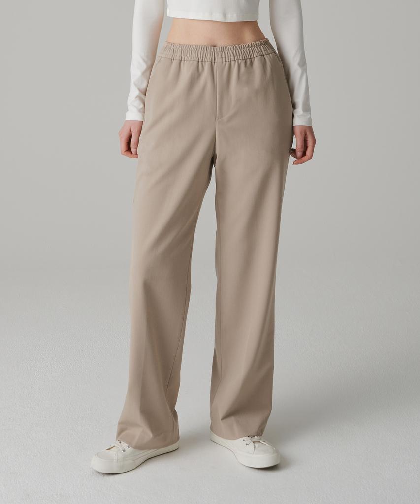 MUSINSA STANDARD Genderless Wide Elastic Waist Slacks [Beige]