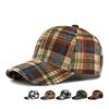 Осенне-зимняя шляпа Женская Бейсболка с твердым верхом Классическая Винтажная Клетчатая Кепка для Мужчин