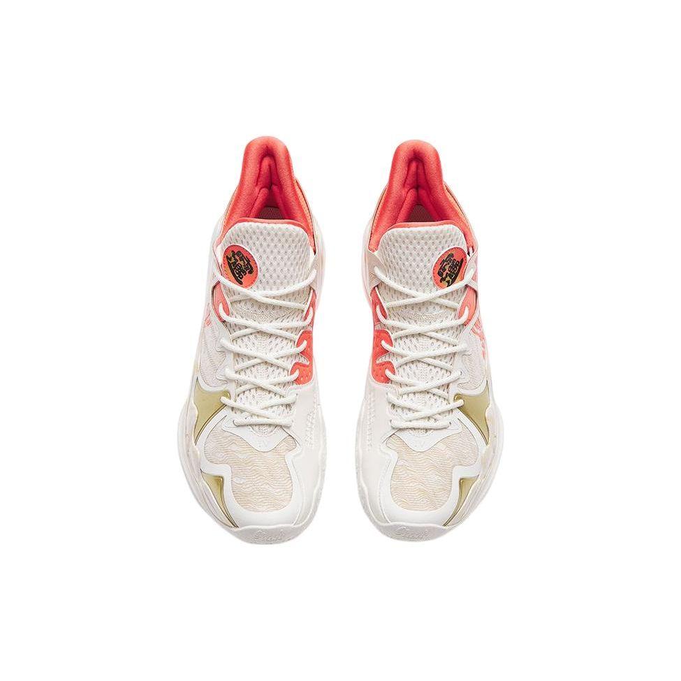 Anta Баскетбольные кроссовки Crazy Tide 4 Lucky New Year Colorway с амортизацией, нескользящие, прочные, низкие, мужские, баскетбольные кроссовки, красные, белые, 112311106-3