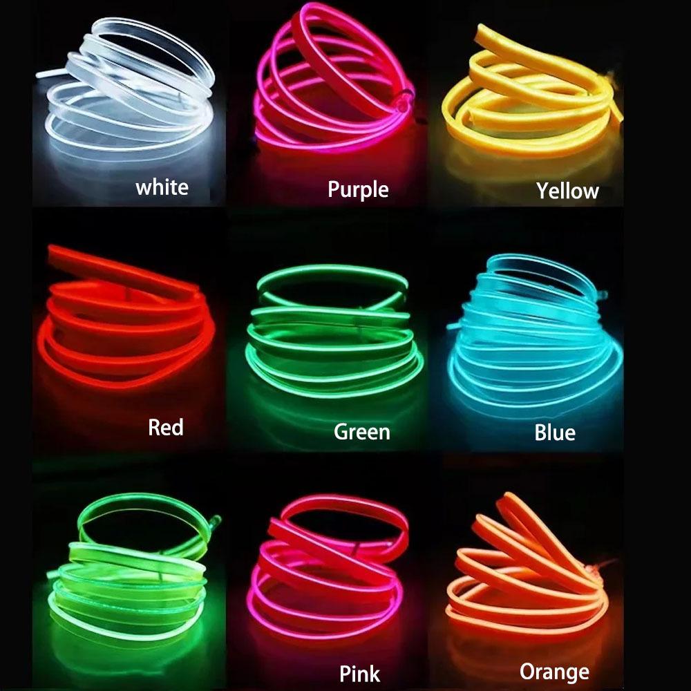 Car Interior Led Decorative Lamp 1M/2M/3M/4M/5M Wiring Neon Strip For Auto DIY Flexible Ambient Light USB Party Atmosphere Diode