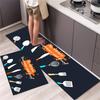 Cute Cat 'Happy Every Day' Kitchen Mat Non-Slip Machine Washable Rug Set for Home Decor Anti-Fatigue Floor Mats