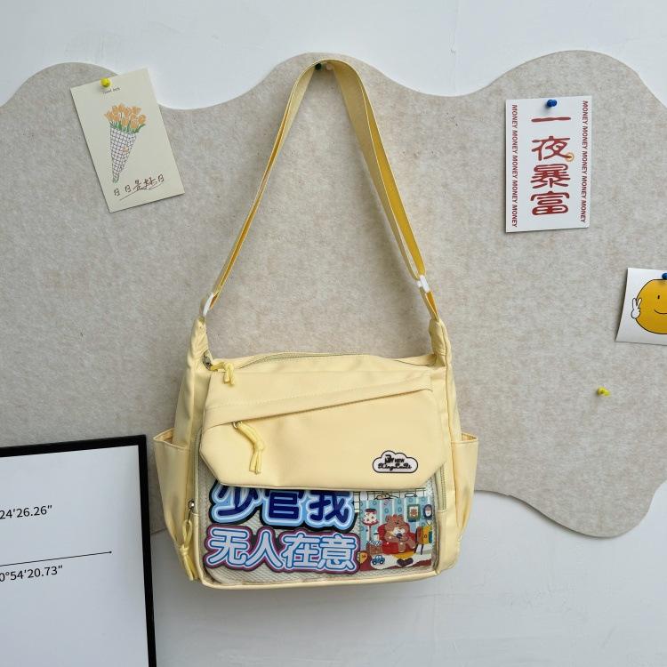 Японская сумка-боль женская сумка 2025 новая прозрачная сумка через плечо модная универсальная студенческая сумка-мессенджер большой вместимости