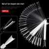 Веерный дисплей для нейл-арта: 50 заостренных наконечников с железным кольцом для французской полировки в 50 цветах