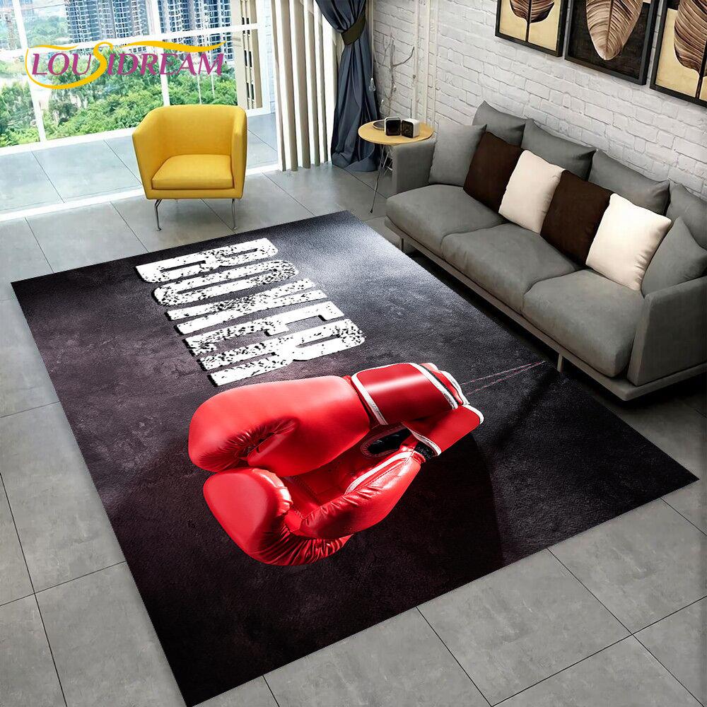 Boxing Gloves Boxer Fight Area Rug Large,Carpet Rug for Living Room Bedroom Sofa Doormat Decoration,kids Non-slip Floor Mat