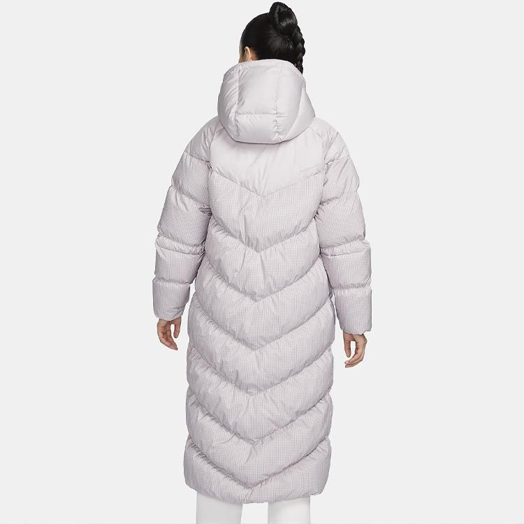 Nike Женская пуховая куртка серо-фиолетовая (унисекс) Пуховики FD8213 019