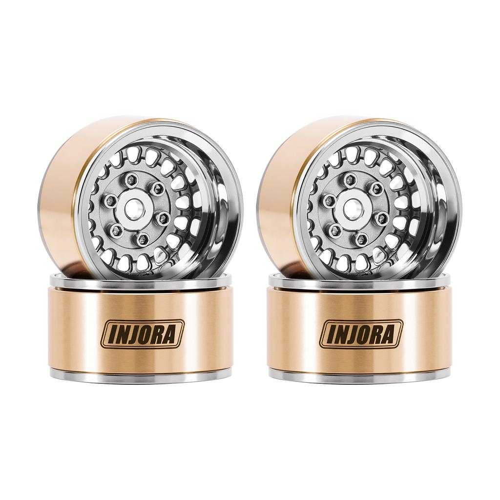 INJORA ModuWheel 1.0" Brass & Aluminum Beadlock Wheels for 1/18 1/24 RC Crawlers
