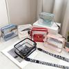 Transparent Crossbody Bag for Women Candy Color Letter Fashion Shoulder Bag PVC Transparent Jelly Bag Small Square Bag