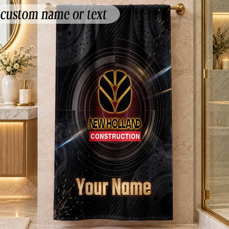 Beach TowelNew Holland Custom Name Text Personalized Soft Towel for Beach Pool Indoor Home Decor Gift