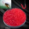100PCS Lifelike Simulated Earthworm Soft Lure 3.5CM Fishing Silicone Artificial Bait Fishy Smell Shrimp Additive