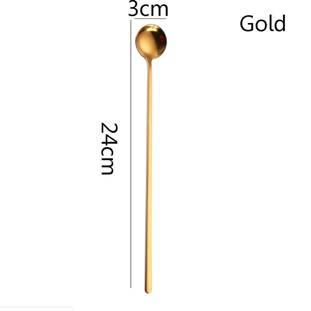 Eco-friendly Stainless Steel Kitchen Supplies Stir Spoon Tableware Ice Cream Spoons Coffee Scoop