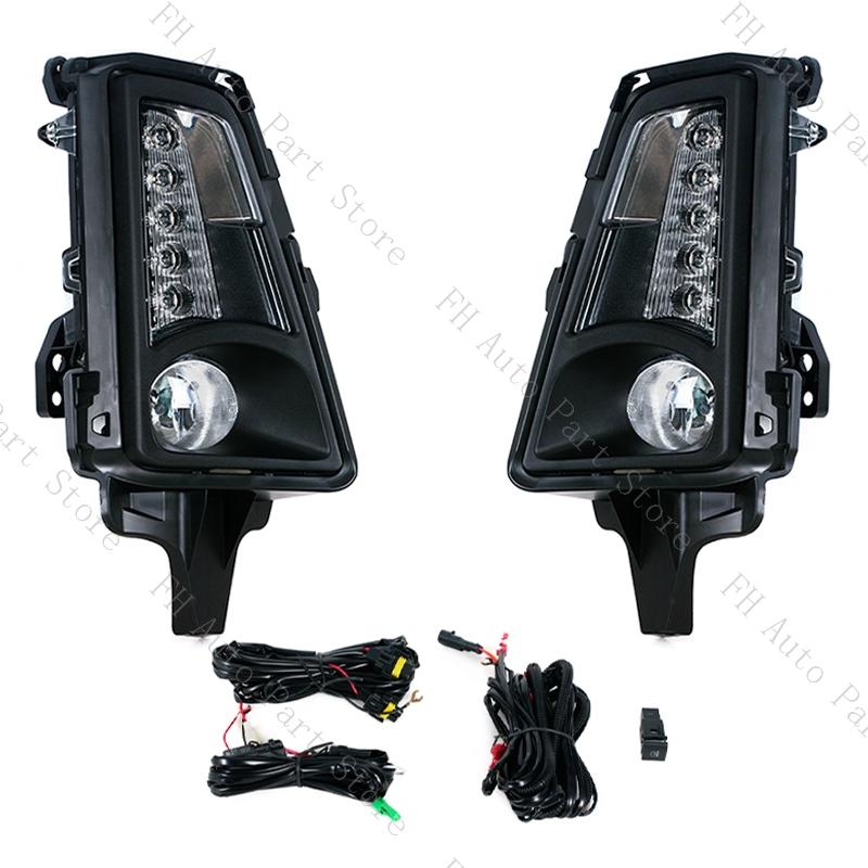 1Set For Toyota Hiace Commuter 2019 2020 2025 Car Front Bumper Fog Lamp Daytime Running Drive Light Foglight LED Halogen