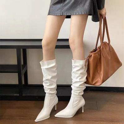 Осенняя и зимняя обувь больших размеров, удобные, на тонком каблуке, гладкие, на высоком каблуке, женские сапоги