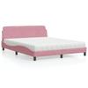 VidaXL Bed with Mattress Pink 160x200 Cm Velvet 3208436