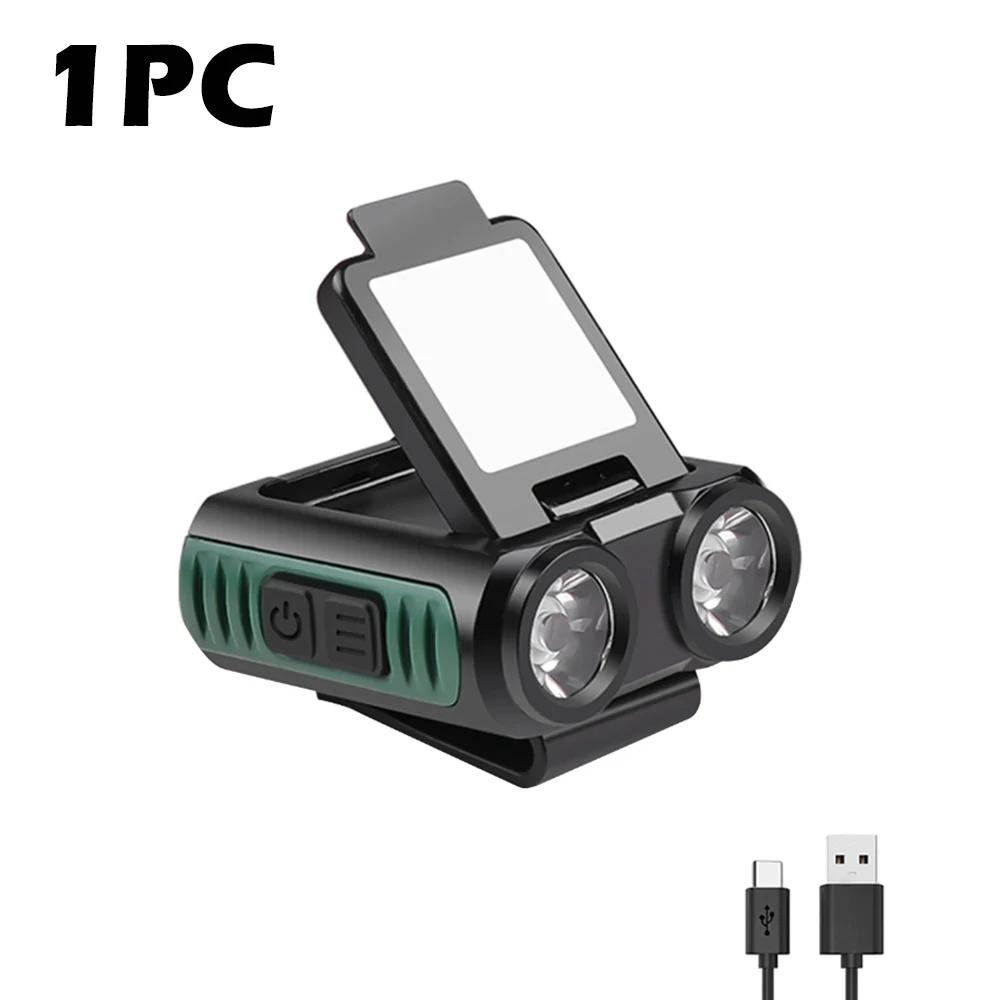 Ultra Bright Induction LED Headlight Multifunctional Hat Clip Light Rechargeable Portable Outdoor Emergency Lighting Flashlight
