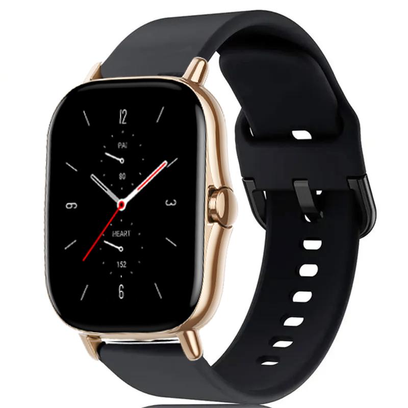 Спортивный ремешок для Amazfit GTS-GTR-4-3-2-2e-Mini-Pro-stratos 2 3, силиконовый ремешок для часов Correa Amazfit bip-US-3-pro 20 мм 22 мм