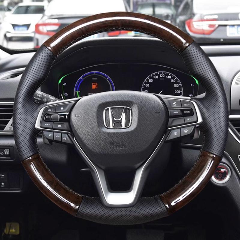 ZAG1 Custom Carbon Fiber Leather Car Steering Wheel Cover Fit For Honda Accord 10 Inspire Insight 2018-2019 Auto Interior Accessories