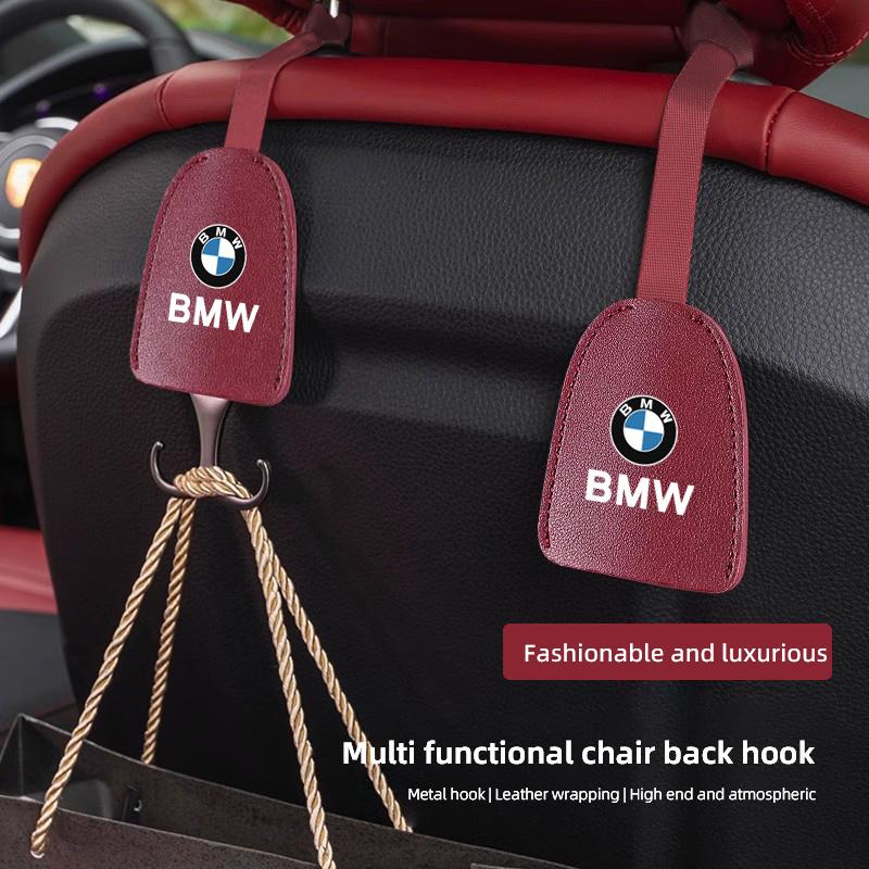 2026 Hot 2Pcs PU Leather Car Seat Back Hooks Interior Accessories Sticker For BMW X1 X3 X4 X5 E46 E90 F20 E60 E39 F10 M1 M2 M3 M5 M6 E8