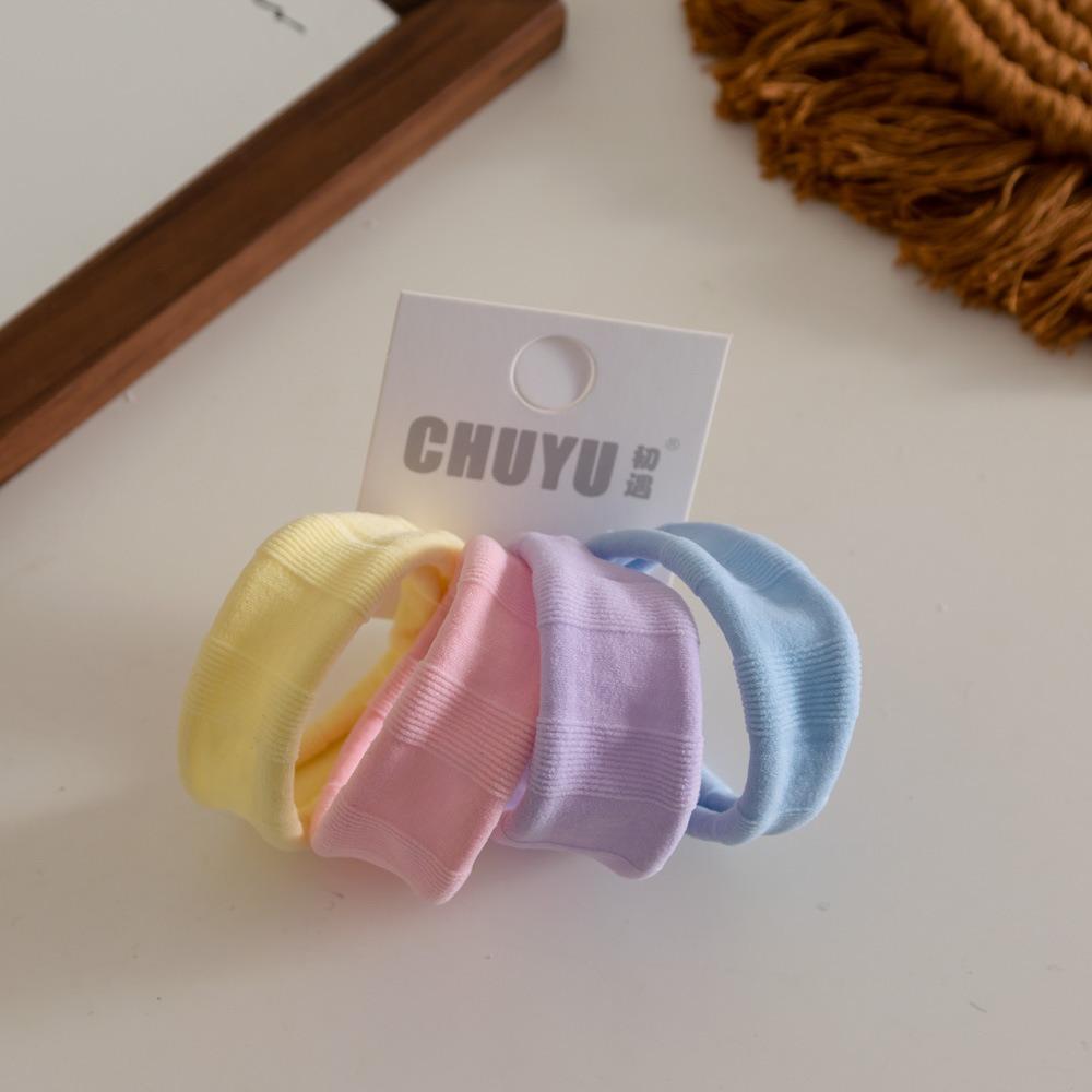 4pcs/set Seamless Hair Rope Set Macaron Color Elastic Hair Rings Simple Towel Hair Ties  Girl