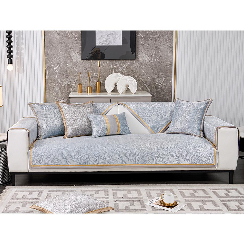 Летний коврик для дивана из ледяного шелка, Новая простая современная подушка для сиденья, Подушка для дивана, Спинка, Полотенце для подлокотника, Сиденье для консьержки, Грязеотталкивающее