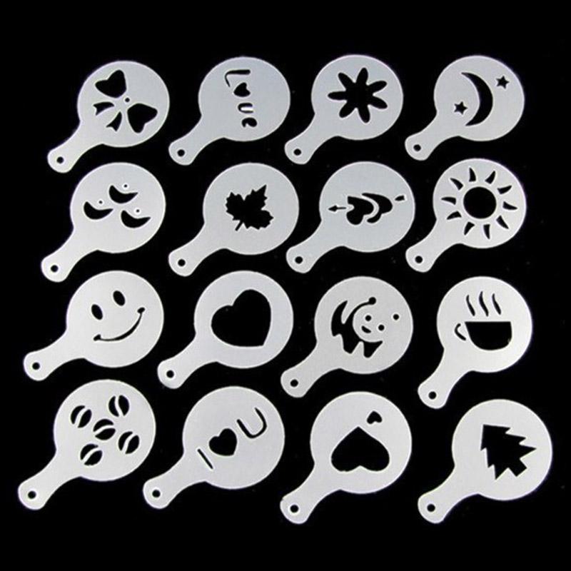 Формы для кофе, 16 шт., креативная пластиковая форма для гирлянды, необычная форма для кофейной пены, спрей, шаблон украшения