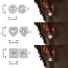 BAMOER Platinum Plated Halo CZ Stud Earrings 925 Sterling Silver Hypoallergenic Classic Elegant Earrings Fashion Jewellry